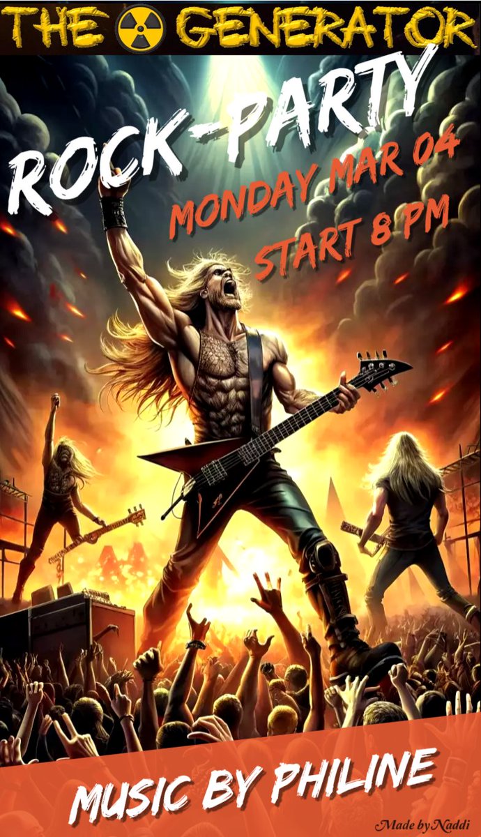 The☢GENERATOR® öffnet wieder seine Pforten für euch!!!
Das Team heißt euch willkommen
Wir bieten euch einen unvergesslichen musikalischen Abend mit dem ROCK-MONDAY!!!!
Lasst The☢GENERATOR® wackeln....!!!!!