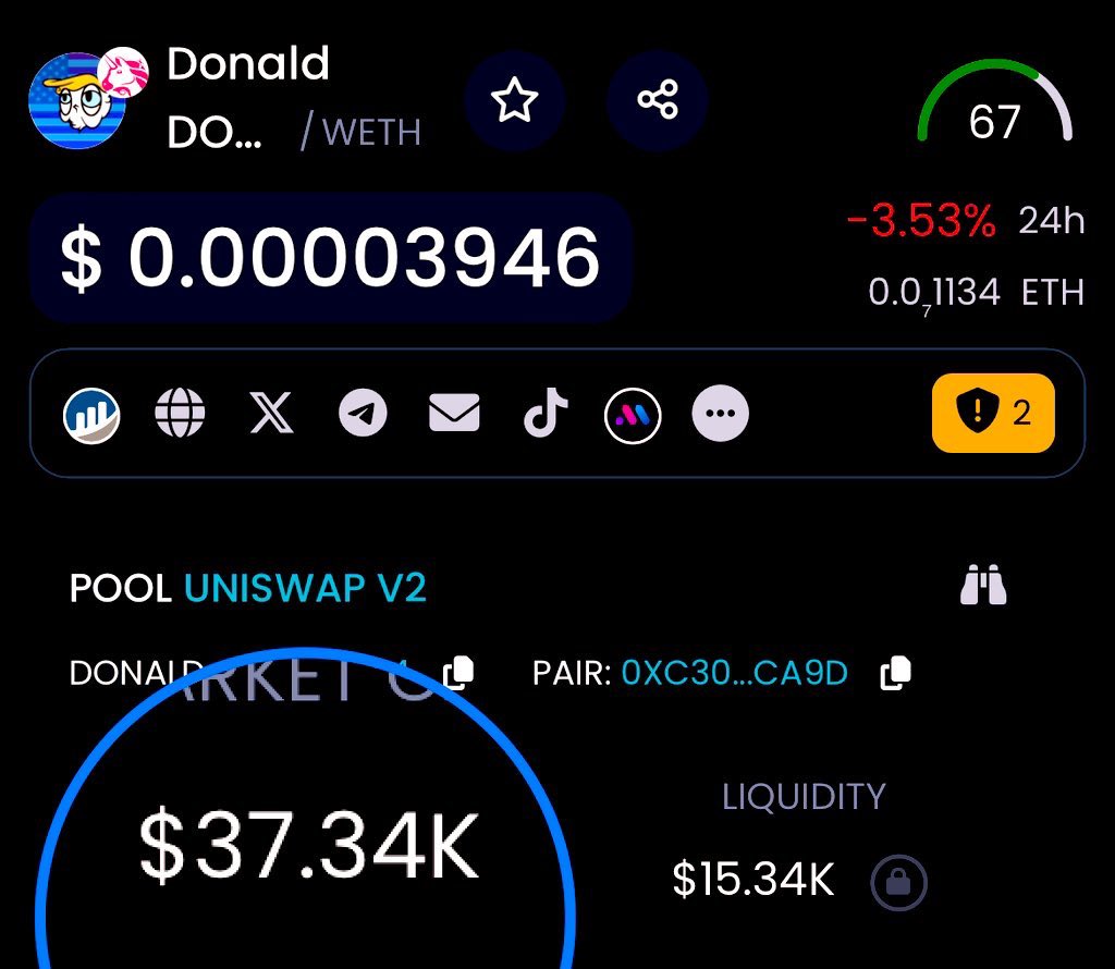 Donald_Erc20's tweet photo. 📣 $DONALD WANTS TO FELICITATE ALL THE @MAGAMemecoin HODLERS FOR ACHIEVING 💲5️⃣0️⃣0️⃣M MC❕

DID U KNOW IF YOU BUY $DONALD, STAKE, U EARN $TRUMP 👀

🗣️ https://t.co/UUeQXpz60k

🕸️ https://t.co/2rMhDSOjx4

📄 0x421694b4bfc773fcf9eb84fa181a20d0e5ee15f4

#DonaldonEth #Donald2024 https://t.co/H5VqDqzRre