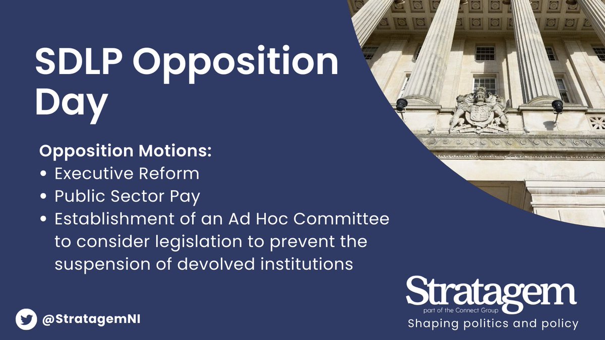 For the first of the Opposition day debates in the Assembly, the SDLP has chosen motions on Executive Reform and Public Sector Pay.