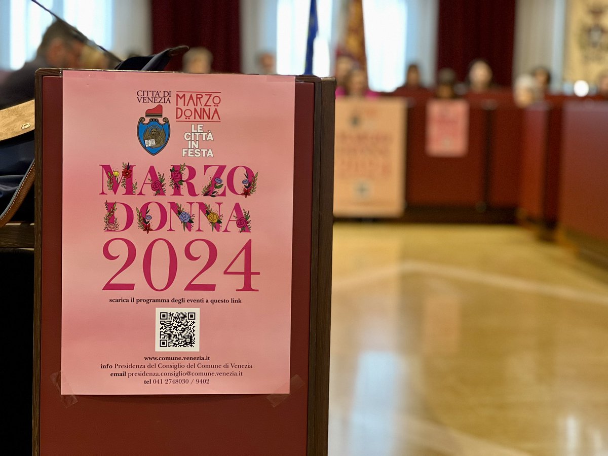 comunevenezia's tweet photo. 🎀 Un mese di eventi per ricordare le #conquiste sociali, politiche ed economiche delle #donne: prende il via #MarzoDonna!
🌸 Anche quest’anno porterà in tutto il territorio veneziano spettacoli teatrali, concerti, performance artistiche e di danza, rassegne cinematografiche, manifestazioni sportive e culturali per dare voce e spazio all'"universo donna" in tutte le sue accezioni e sfumature
📍 È in corso la conferenza stampa di presentazione del programma, a cui prende parte la presidente del Consiglio comunale Ermelinda Damiano
👉 Maggiori dettagli sul calendario di iniziative: https://t.co/cQoF8zis9c