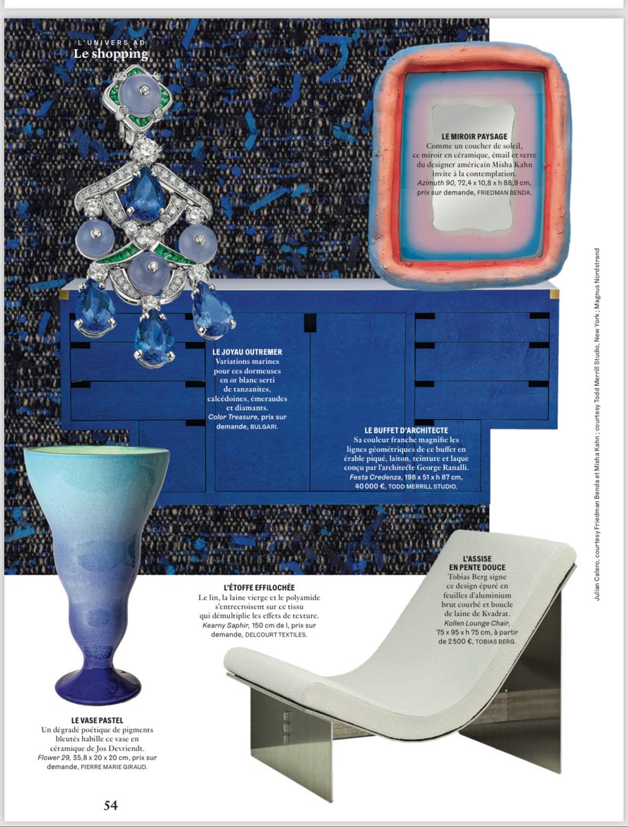 Festa Credenza by George Ranalli Architect & sold at Todd Merrill Studio 80 Lafayette St NYC is featured in the March/April issue of AD France 2024.