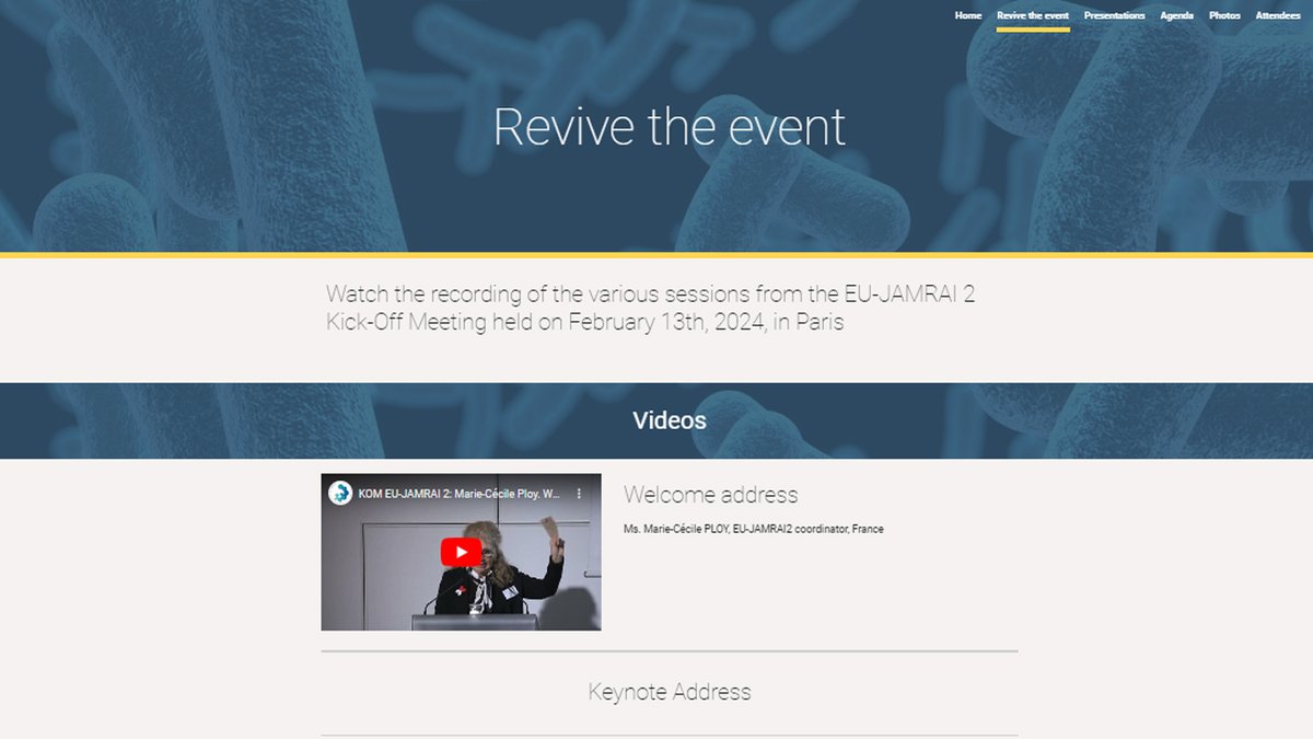 📣Did you miss the #EUJAMRAI2 Kick-Off event? You can now revisit the discussions and presentations addressing the pursuit of a unified European response to the threat of #antimicrobialresistance!
The recordings are already available on the event website!: sites.google.com/view/eu-jamrai…