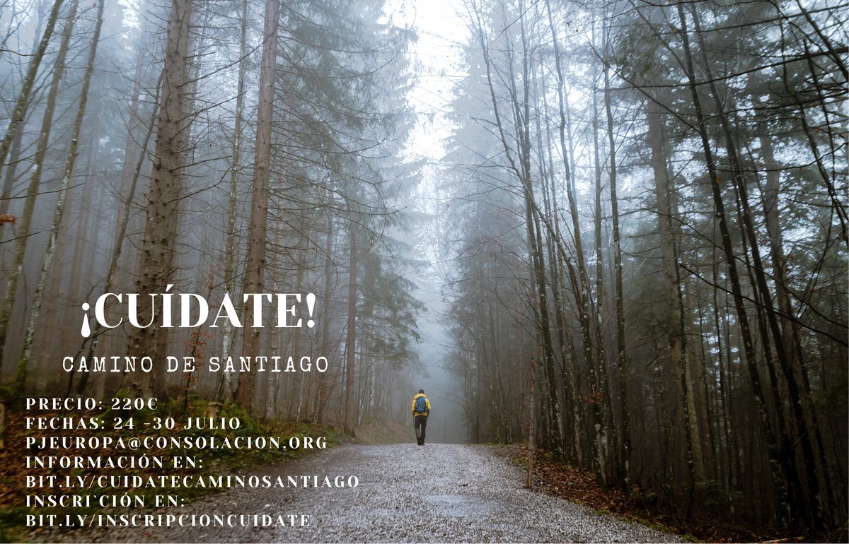 Si tienes más de 25 años, te invitamos a vivir el Camino de Santiago de una forma distinta y dando la oportunidad de cuidarte y centrarte en ti mismo.
Anímate y visita bit.ly/cuidatecaminos…
#Confía #ConsolaciónEduca #CaminodeSantiago