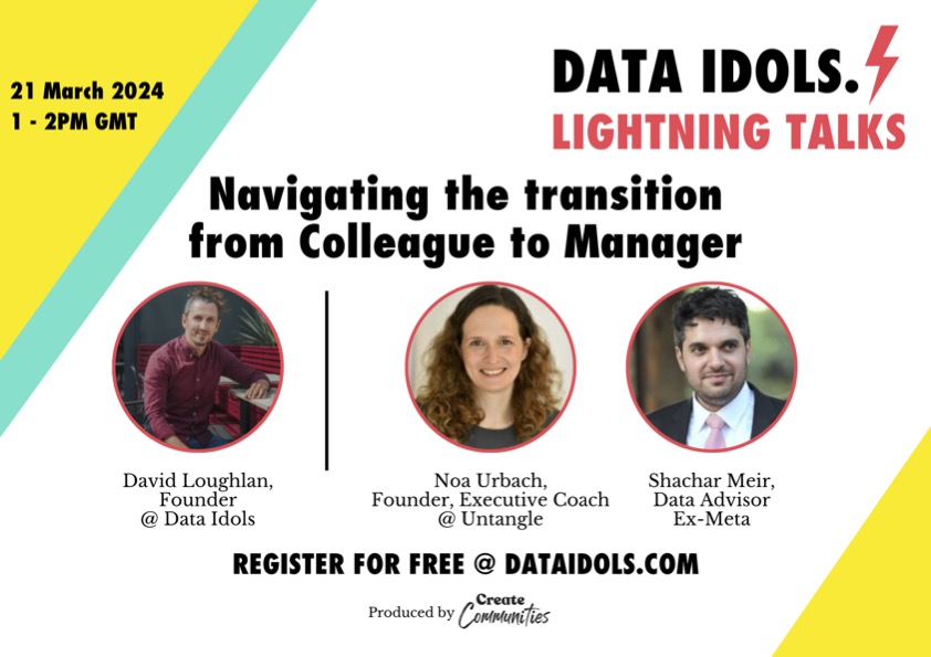 Mark your calendars, your next event is here ... 🙌

⚡️Navigating the transition from Colleague to Manager 
📆 Thursday 21st March 2024
⏰ 1PM - 2PM GMT
📍 Zoom, online

Click the link below to register for FREE 👇👇👇
bit.ly/3P28hCW