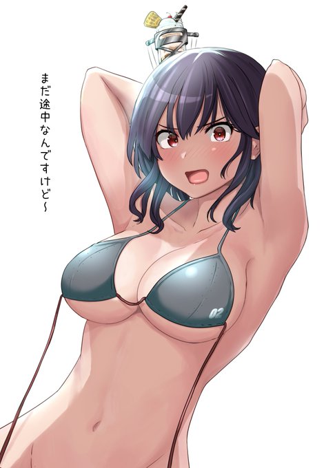 大体着替えている所に凸する提督と夏の山城さん(過去作描き直し 