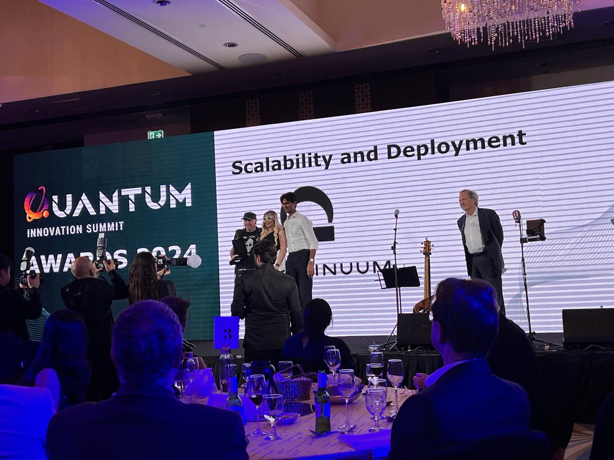 On behalf of @QuantinuumQC receiving the Scalability and Deployment award at the Quantum Innovation Summit in Dubai.