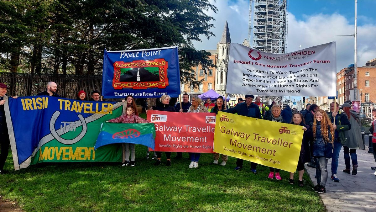 Traveller and other minority groups marched on Saturday to call for #DiversityNotDivision and for people to #StandTogether against racism. New Hate Crime Hate Speech legislation needs to be passed by the Oireachtas ASAP. #IrelandforAll #HousingForAll #HealthcareForAll