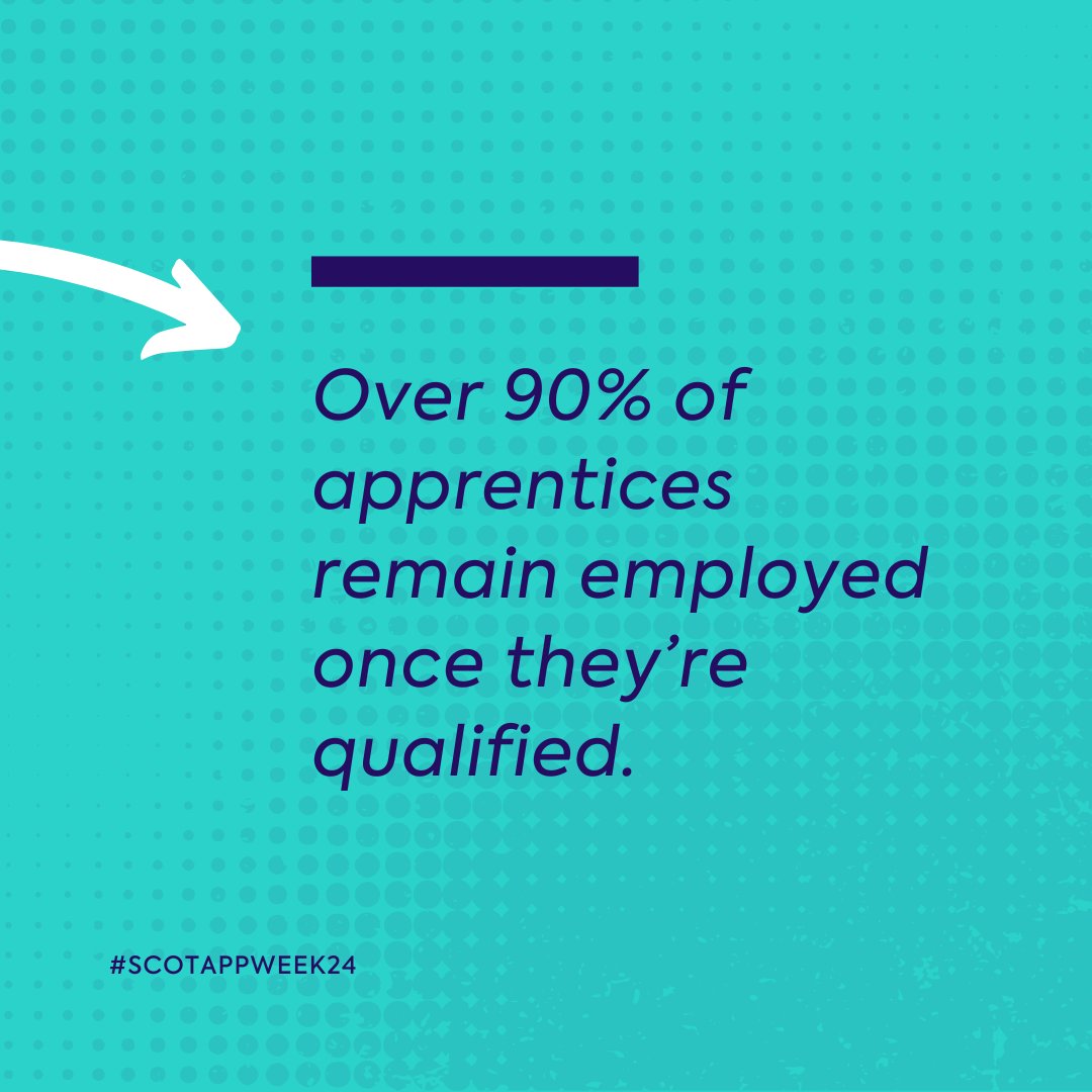 Did you know that over 90% of #apprentices remain employed once they complete their apprenticeship?

Find out more interesting Scottish #apprenticeship facts below!
 
#ScotAppWeek24 #ScotAppWeek #SkillsGeneration #facts #interesting #employment #qualified #scotland