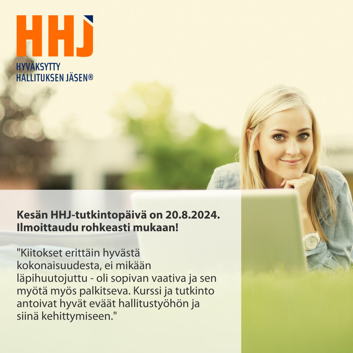 Onko #HHJ-tutkinto vielä suorittamatta? Haasta itsesi ja kurssikaveri mukaan! HHJ-tutkinto syventää kurssilla opittua ja tutkinnon ennakkotehtävien aihealueista tulee myös tutkintopäivän seminaariosuudessa hyvää oppia koetta ja hallitustyötä varten. ➡️palvelu.hhj.fi/kauppakamarit/…