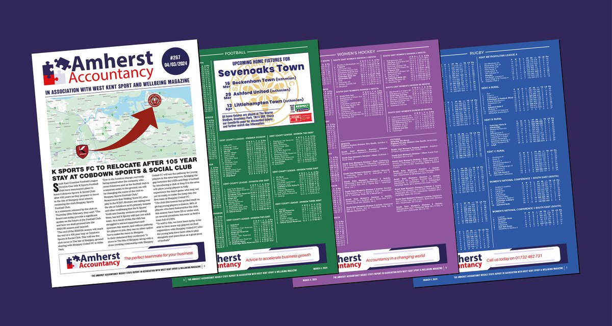 OUT NOW! You can download this week's @AmherstAccounts weekly stats report today including all your up to date league tables, recent results & forthcoming fixtures across #football, #hockey, & #rugby in West Kent! Download and share for #FREE today!⬇️ localsportsnews.co.uk/weekly
