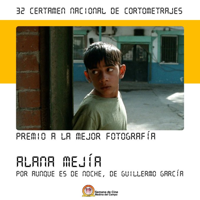 AMA_audiovisual's tweet photo. #Premios #SociosAMA
🏆El Premio a la Mejor Fotografía del 32 Certamen Nacional de Cortometrajes #37SECIME @FestivalCineMed fue para Alana Mejía por #AunqueEsDeNoche, de @guillermogaloe , producido por nuestros socios @SalonIndienF. https://t.co/rEccgFEwse
