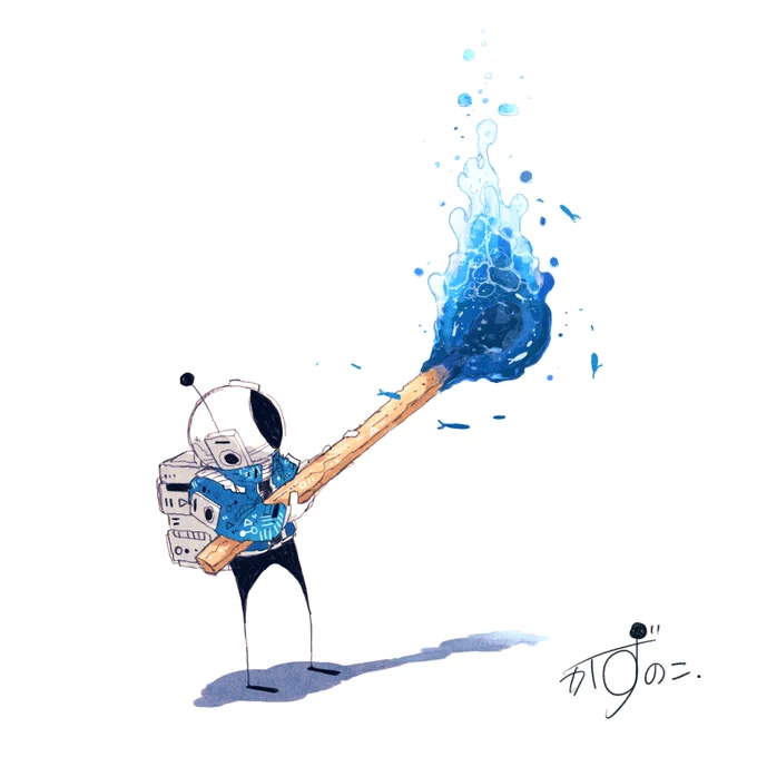 海を灯す#イラスト 