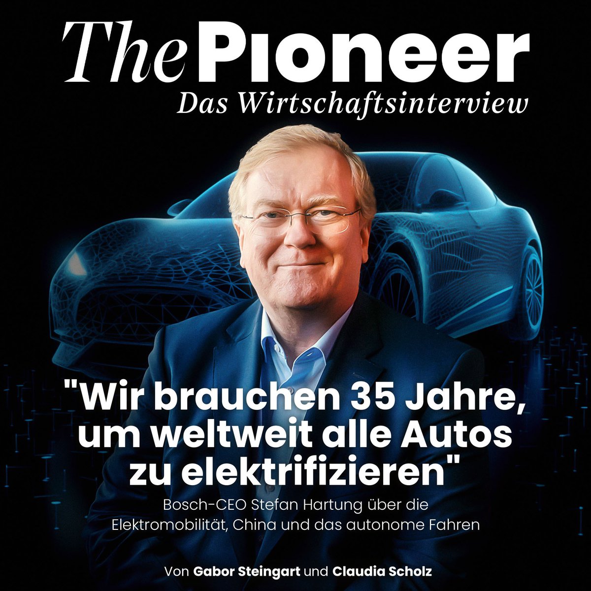 Wir haben den @BoschGlobal-CEO Stefan Hartung auf der #Pioneer One zum Interview getroffen und über die Elektromobilität, das europäische Verbrenner-Aus, chinesische Autobauer, das autonome Fahren, Tesla und KI gesprochen. Seine Insights lest ihr hier: thepioneer.de/originals/othe…