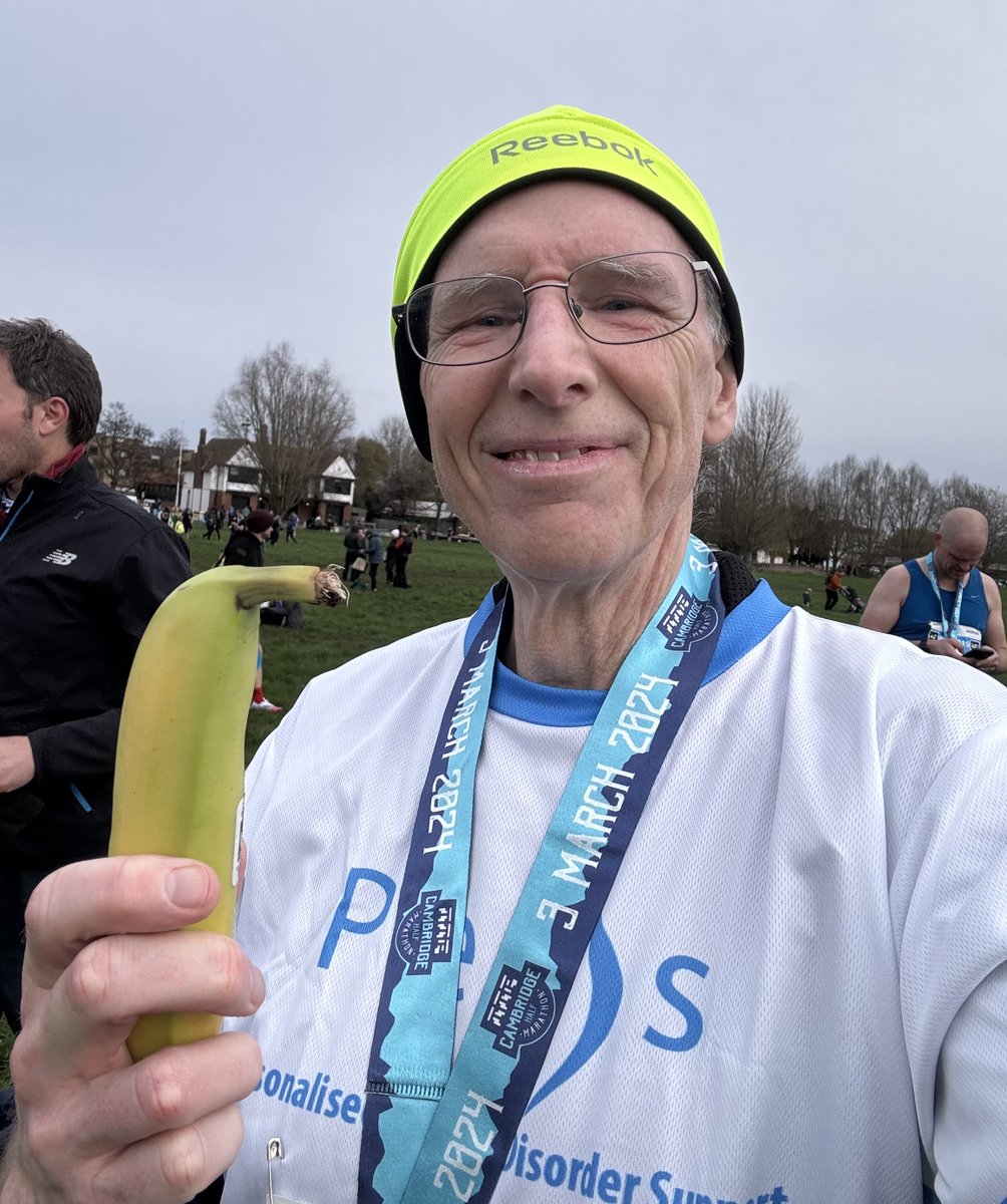 I ran the Cambridge Half Marathon yesterday to raise funds for the inspirational eating disorders charity PEDS justgiving.com/page/keith-gri….  It was a great atmosphere and I really enjoyed it, especially the post-race banana!