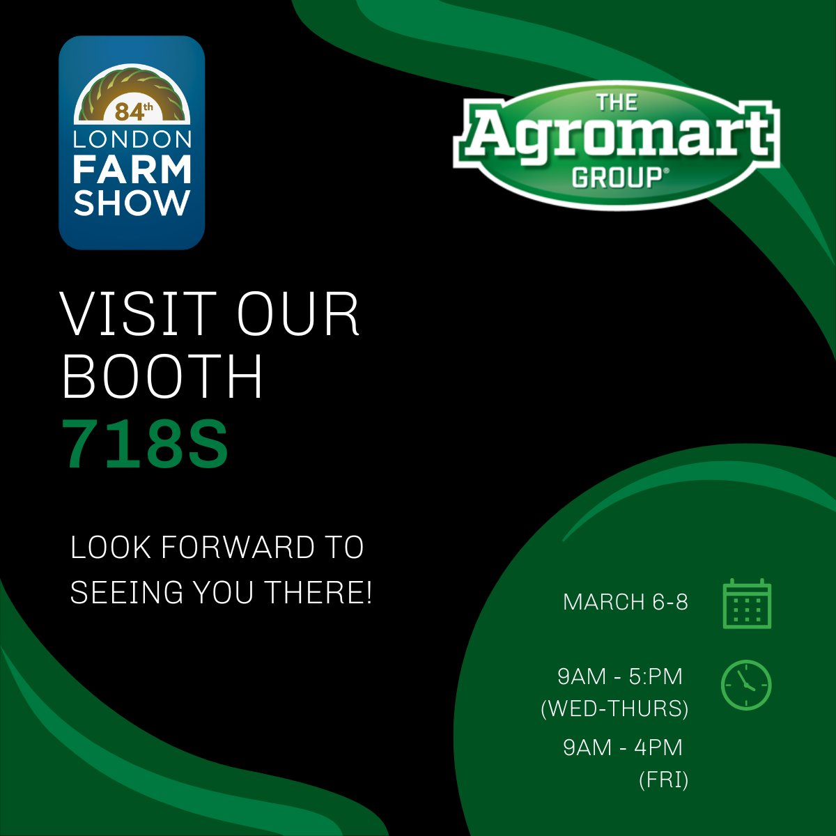 The @LdnFarmShow is around the corner! Visit our booth (718S) and say hello to our Sales Representatives from The Agromart Group network. See you there! 💚😃 #CdnAg #OntAg #AgromartGroup #YourCropProductionPartners