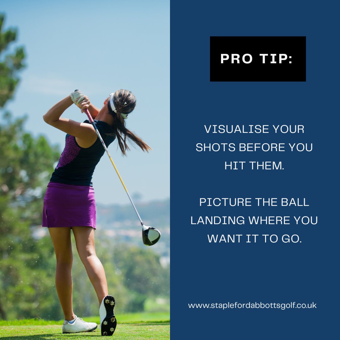 ⛳ Pro -Tip ⛳ 💡Visualise your shots before you hit them 💡Picture the ball landing where you want it to go Take your game to new heights and enjoy more success on the course! Email us at info@staplefordabbottsgolf.co.uk, message us or call the club at 01708 381108. #essex