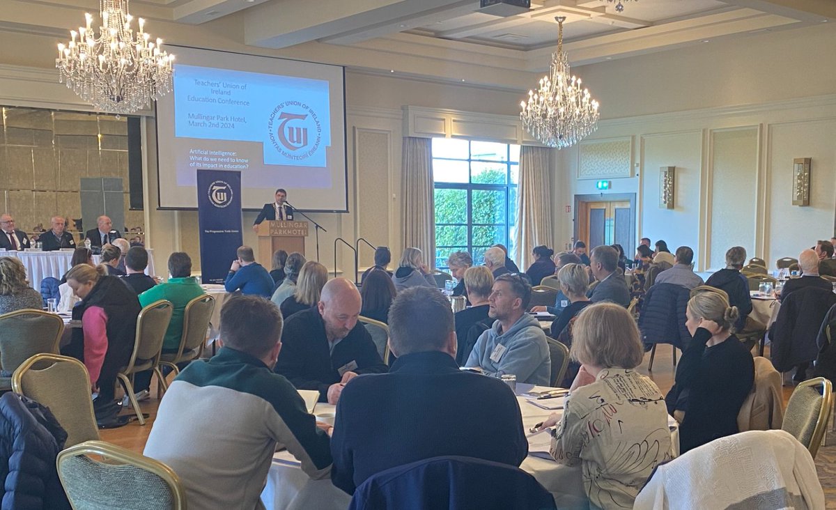 Thank you to David Duffy and the team at TUI for the opportunity to present at Teachers Union of Ireland conference in Mullingar on Saturday on Generative AI and Education. tui.ie
 #generativeAI #educationaldevelopment #AIliteracy #stafftraining #learningdesign