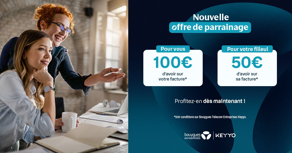 KeyyoCom's tweet image. [Programme de Parrainage] Parrainer c&apos;est gagner 💪

Grâce au nouveau programme de parrainage @KeyyoCom , bénéficiez d’avantages exclusifs en parrainant vos contacts et amis !  🎁

Pour en savoir plus rendez-vous ici ⬇️
keyyo.com/fr/telephonie-…