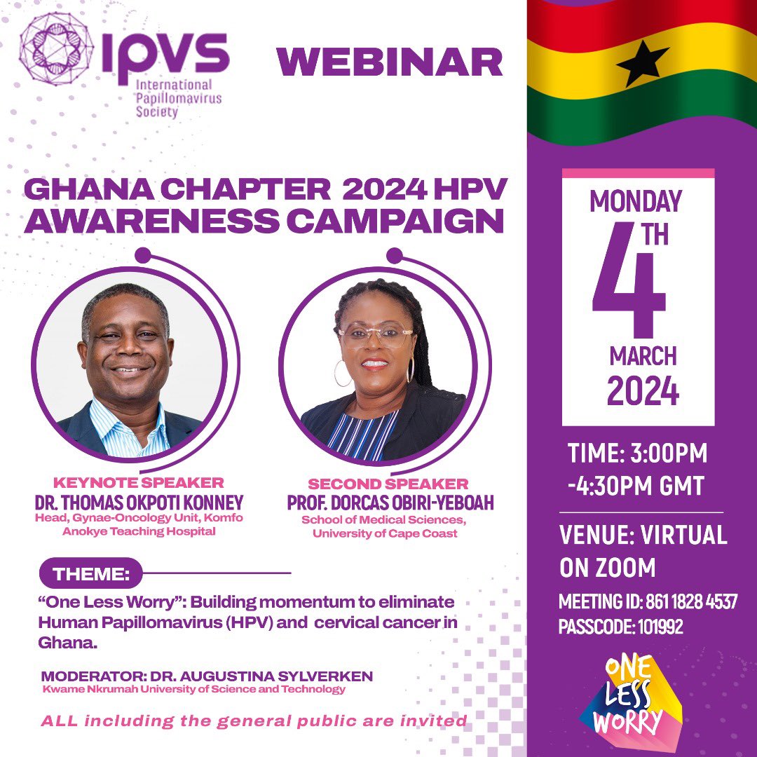 Today, we mark #HPVAwarenessDay in Ghana with a series of events. Be sure to check out our webinar ad for details about how to join us at 3pm GMT #HPVVaccination #IHAD2024