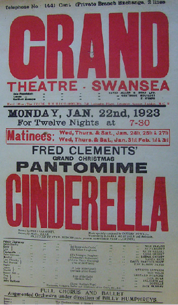 #TBT Way back today to @SwanseaGrand in 1923 where CINDERELLA was leading the panto season!