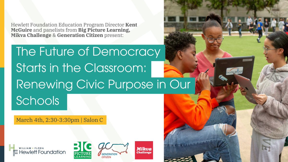 A late addition to the @SXSWEDU - but be sure not to miss - 'The Future of Democracy' featuring BPL co-Executive Director @Carlos_Moreno06 - TODAY at 2:30 in Salon C. (along with @Hewlett_Found, @gencitizen, and @MikvaChallenge) #SXSWEDU