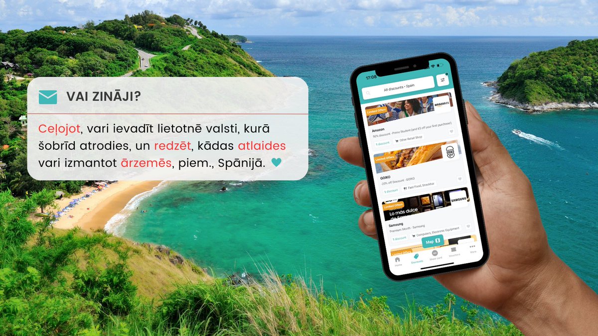 ISICLV's tweet photo. Atklāj iespēju pasauli ar ISIC mobilo lietotni! 
📲Pieeja tūkstošiem atlaižu Latvijā un pasaulē 
📲Digitālā ISIC/ITIC kartes versija 
📲Īpašo piedāvājumu atlaides tikai ISIC App
Lejuplādē šeit: https://t.co/AhKlFypPfJ
#studentiem #skolēniem #skolotājiem https://t.co/nFmJcY8UZ1