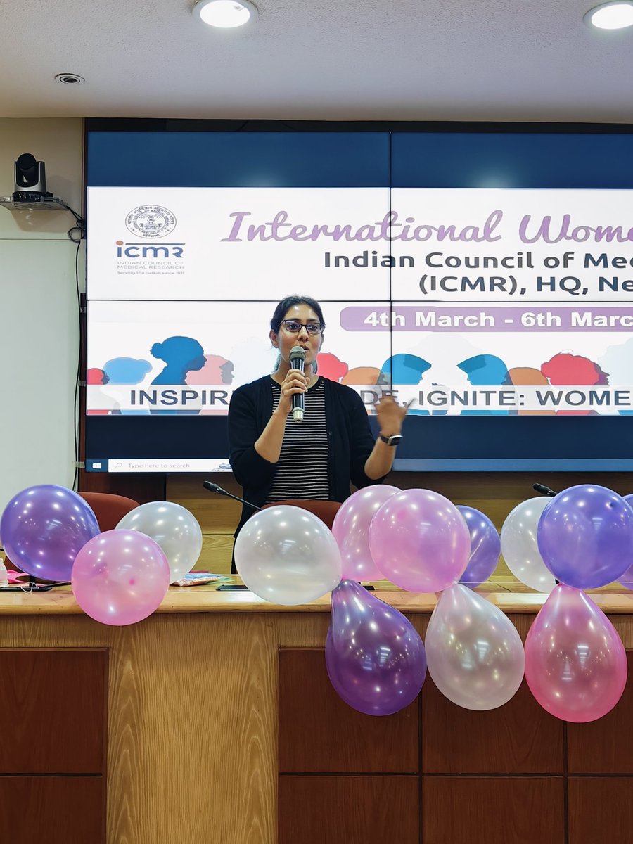 Kicking off #InternationalWomensDay celebrations today  @ICMRDELHI with a talk on #menstrualhygiene #informedchoice by @tanya_zariya