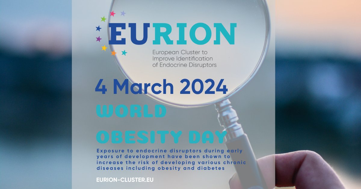 Obesity is a disease of the endocrine system, involving many tissues & metabolic processes. Exposure to #EndocrineDisruptors is linked with #obesity in humans. @EurionCluster is identifying new testing & screening methods for EDCs #WorldObesityDay ℹ️👉eurion-cluster.eu/policy-briefs/