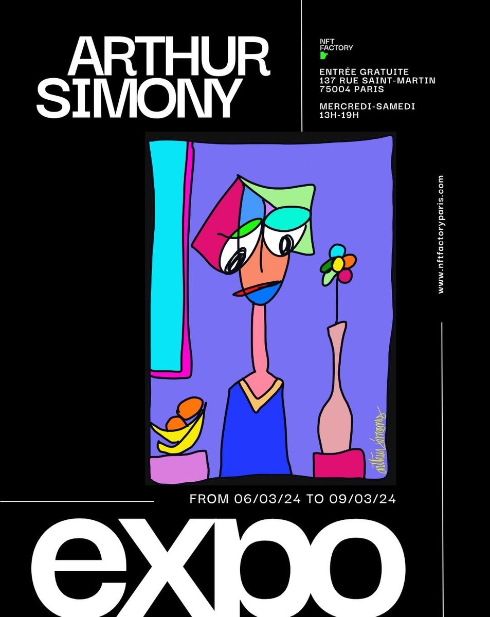 NFT Factory Paris (@nftfactoryparis) on Twitter photo New exhibition for this week!!! 🎨🎨
We're happy to host the artiste : <a href="/arthursimony/">Arthur Simony 👑🇫🇷</a> !
With his collection of CryptoJeanne and physical painting 🖼️ New exhibition for this week!!! 🎨🎨
We're happy to host the artiste : <a href="/arthursimony/">Arthur Simony 👑🇫🇷</a> !
With his collection of CryptoJeanne and physical painting 🖼️