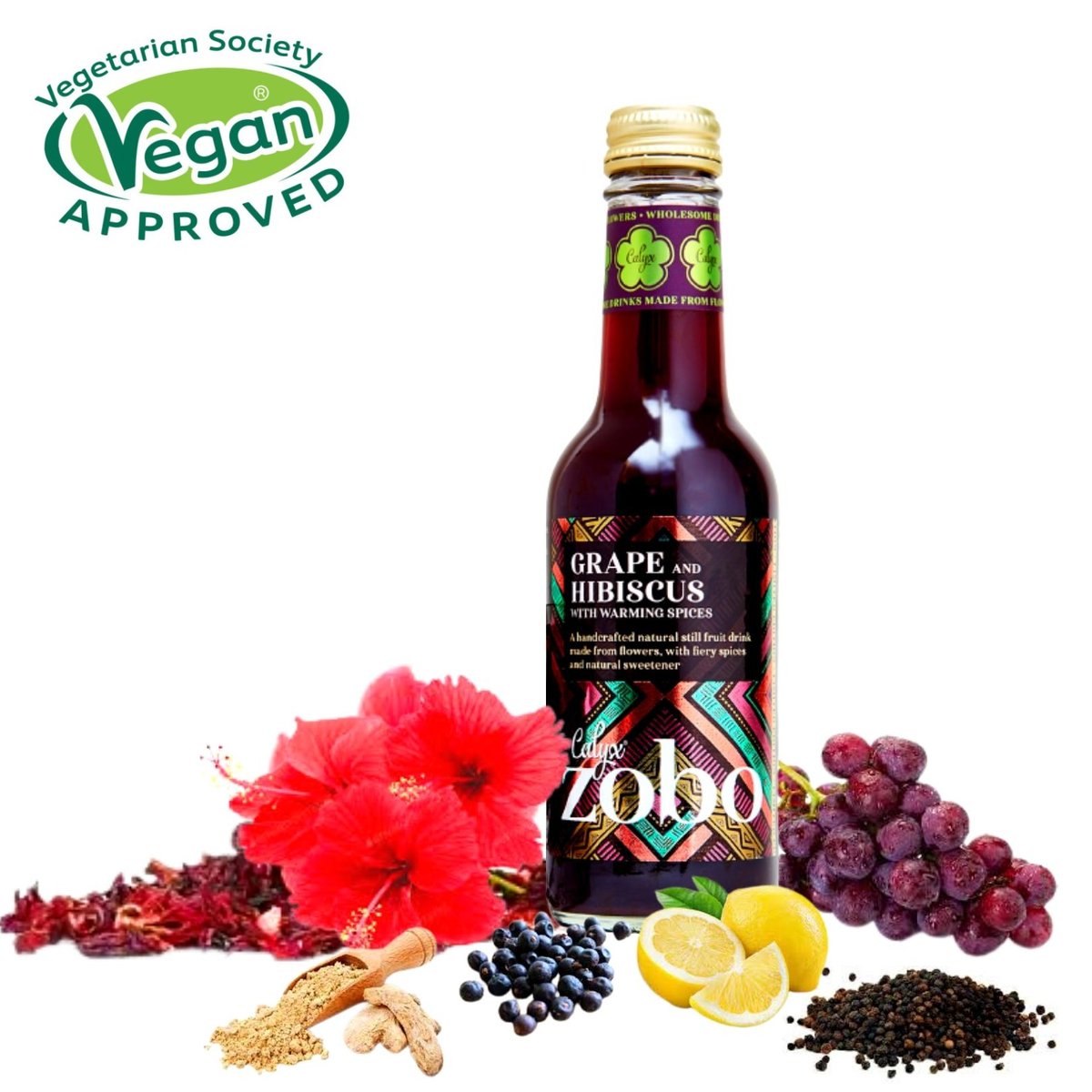 Dive into a world of flavour with @calyxdrinks Apple and Hibiscus flower fruit drink - the perfect blend of sweetness and floral notes in every sip!🍎🌺 #Vegan approved by @vegsoc💛 #VegetarianSocietyApproved # #CalyxDrinks #FruitDrink #FlavorfulSips #HibiscusFlavor #AppleDrink