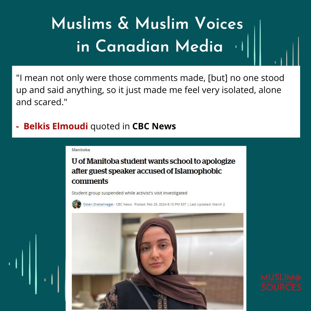 MuslimSources's tweet image. (2) Our highlights of Muslims and Muslim voices in Canadian media this past week:

#amplifyingMuslimvoices