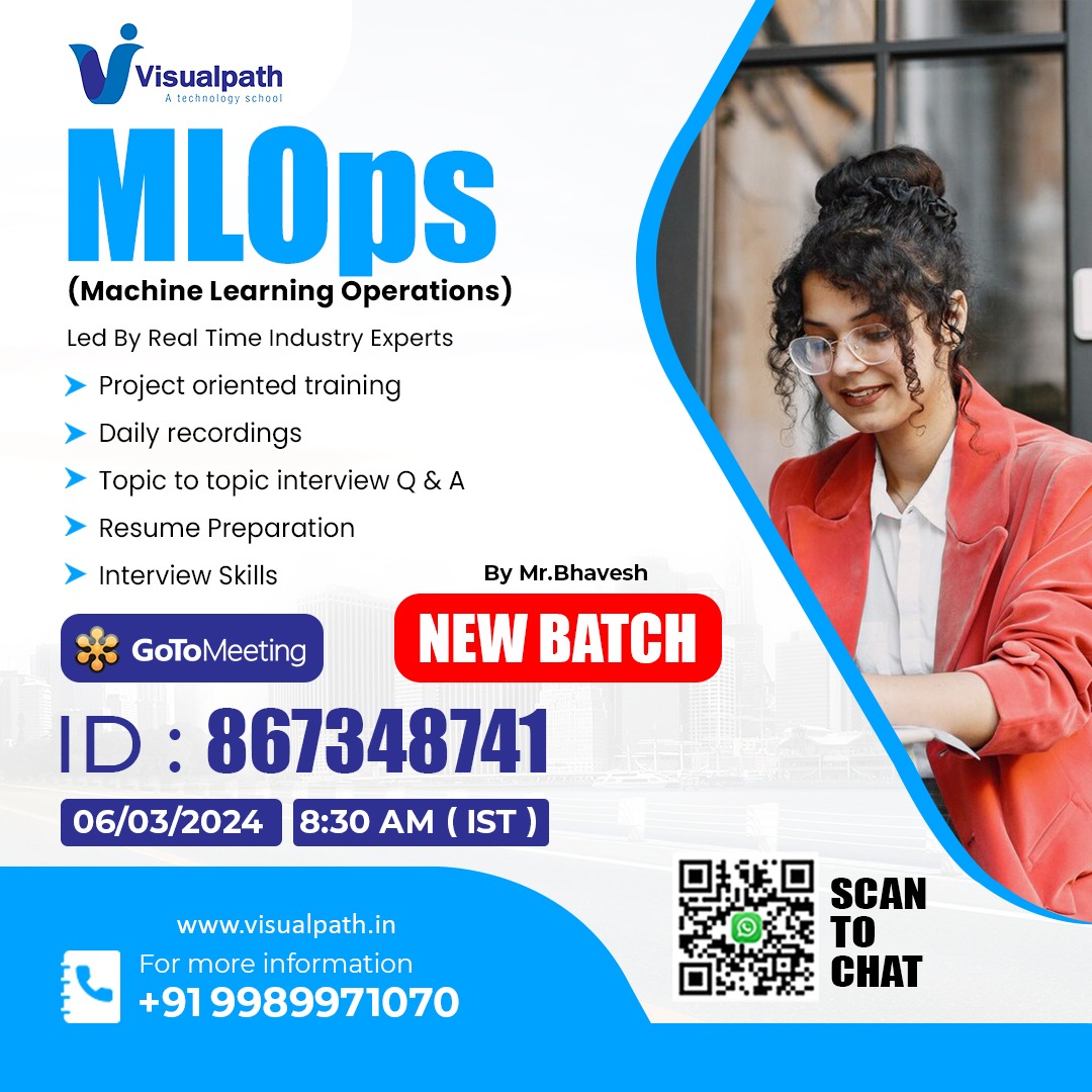 VisualpathPro's tweet image. Join Now: bit.ly/4cb1vVw
Attend Online #Newbatch On #MachineLearningOperations (MLOPS)
Batch on: 6th March, 2024 @ 8:30 AM (IST)
Contact us: +91 9989971070.
Join us on WhatsApp: bit.ly/47eayBz
Visit: visualpath.in/mlops-online-t…
#machinelearning #MLOPS #AI