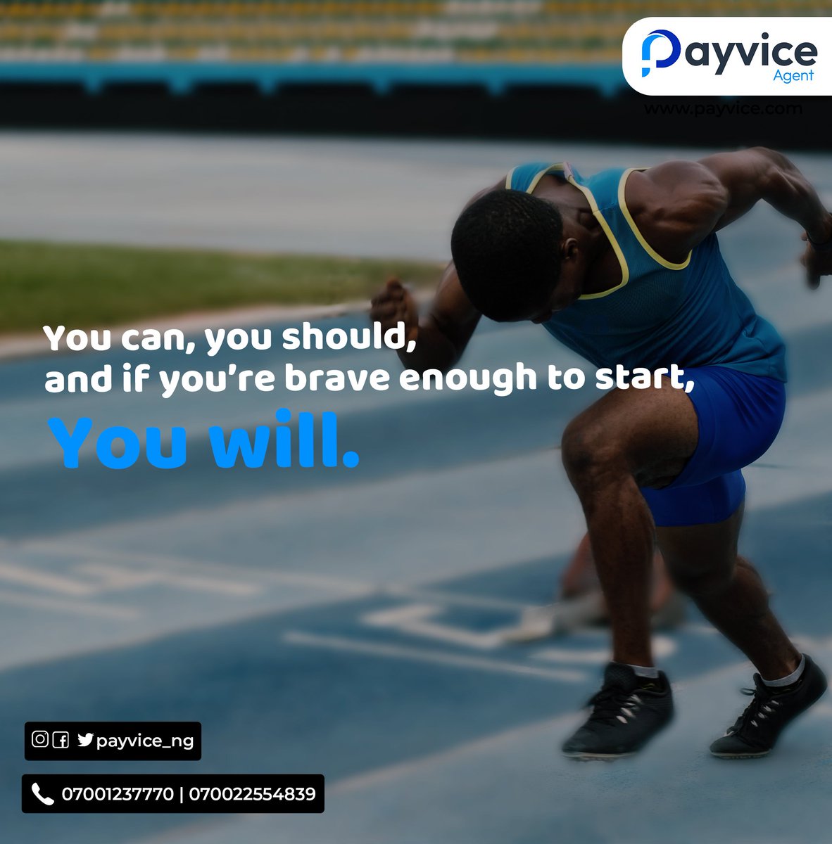 It takes courage to start but start anyways.

#Mondaymotivation
#AgencyBanking 
#BillsPayments