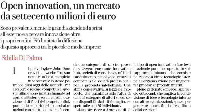 🪐 Oltre i propri confini 🗞️ '#Openinnovation un mercato da settecento milioni di euro' @sibilladipalma su @RepubblicaAF #innovazione @polimi @FedeFrattini @marcoagosti @ernestociorra @Assolombarda @StivaleDigitale @cinziasams @fraasco85