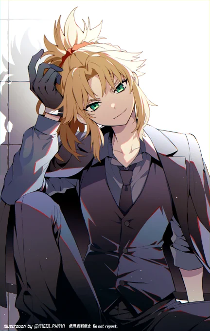 父上からスーツを借してもらったモーさん#Fate #FGO 