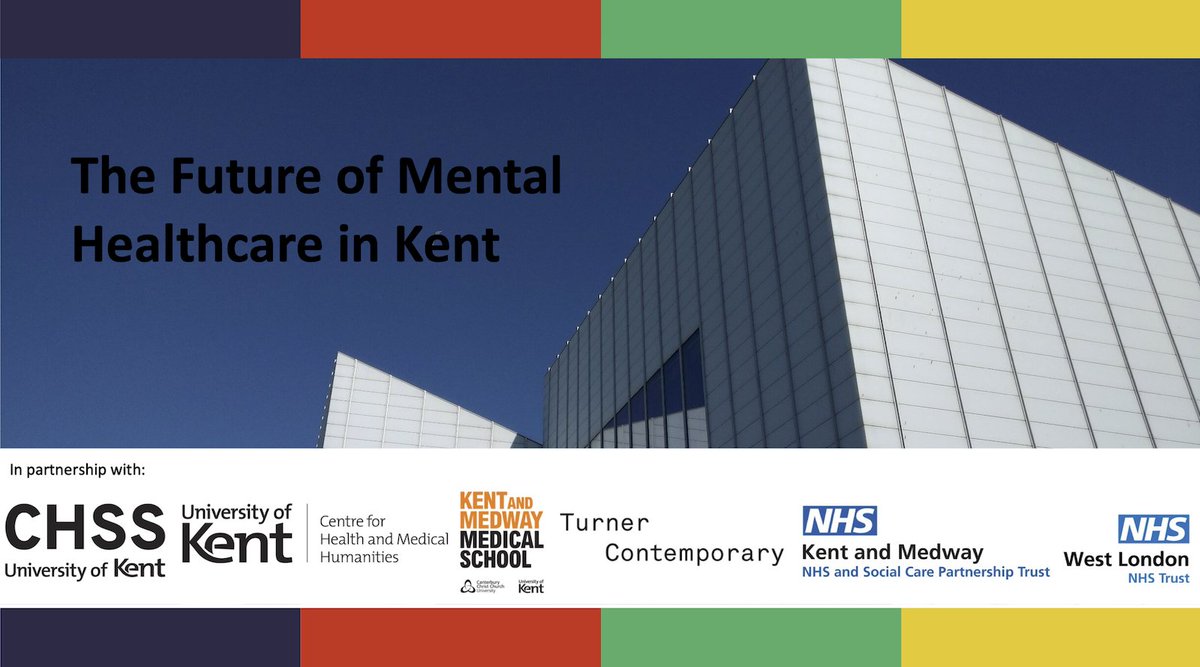 Join us to discuss the future of mental healthcare in Kent at Turner Contemporary on Friday 19 April 2024 from 13:00. Presentations - Roundtable discussions with psychiatrists & researchers - Creative showcase. Register to attend here: forms.office.com/e/pQaRwU9971