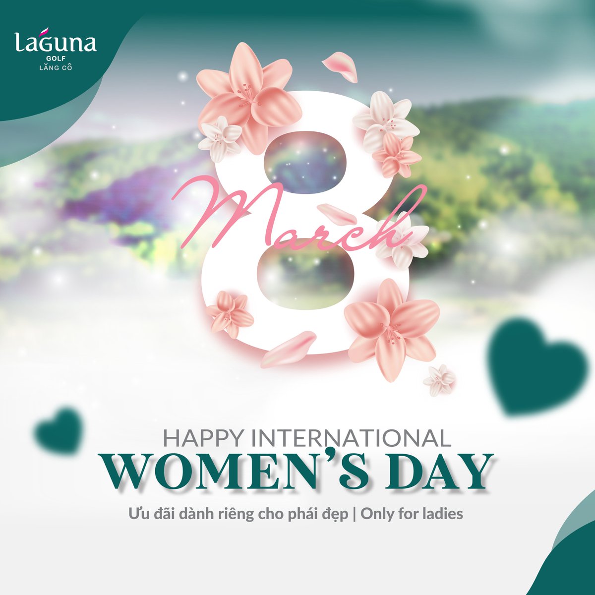 Happy International Women's Day, we offer special promotions to the ladies as a token of appreciation for the wonderful women around us 🌹 See you at Laguna Golf Lăng Cô!