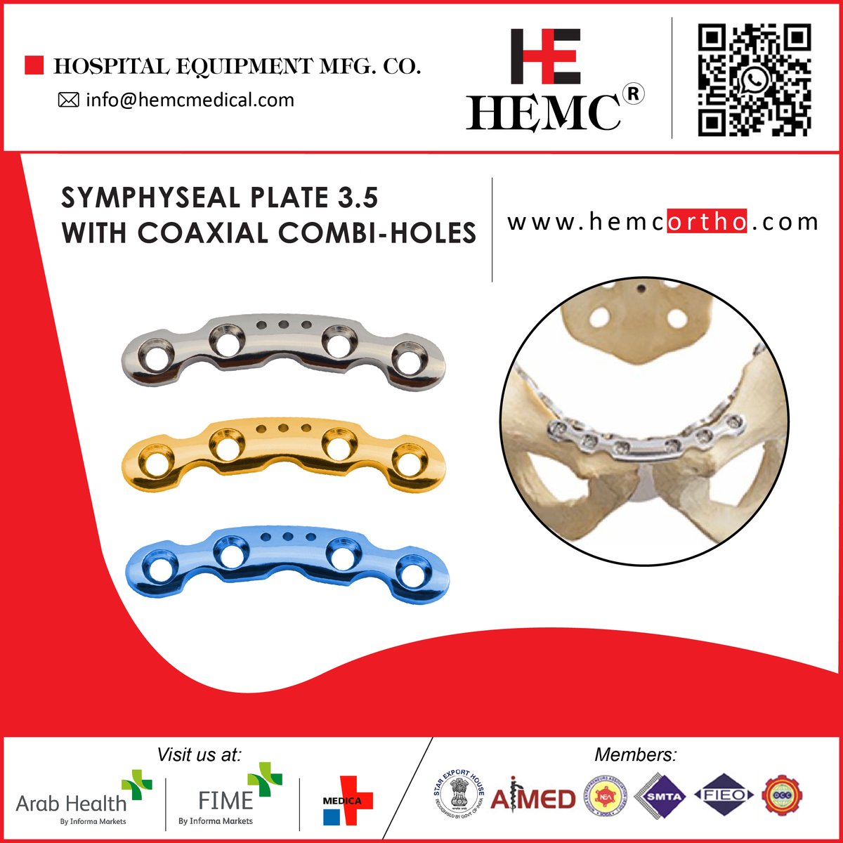 HemcOrtho's tweet image. Symphyseal Plate 3.5 With Coaxial Combi-Holes
#SymphysealPlate #lockingplates, #ortopedicimplats #traumaimplants #hemcortho