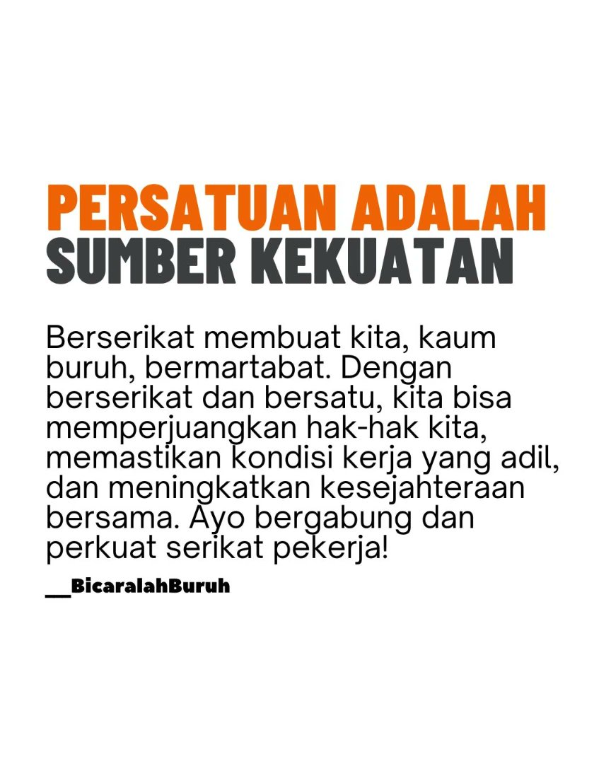 Salah satu ciri negara kesejahteraan (welfare state) adalah menguatnya organisasi-organisasi rakyat. Oleh karena itu, kami mendorong dan mendukung keberadaan serikat, seperti serikat buruh, serikat petani, serikat nelayan, dan lain sebagainya.