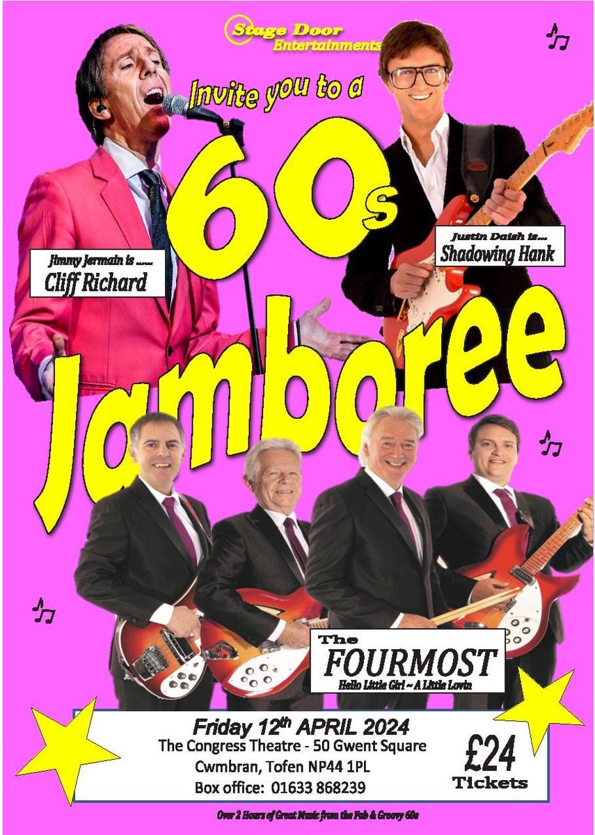 Step into the 60s with the best of the era! Join us for a night of music, memories, and magic with Jimmy Jermain, Justin Daish, and The Fourmost at wix.to/wHv6OV1 🎸 Let's twist and shout together! 🎤 #ThrowbackThursday #ClassicHits #GetReadyToRock