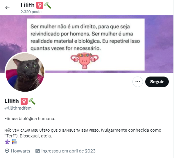 choropilled's tweet photo. perfil de radfem é sempre a mesma merda ne

uma bio q é basicamente "aiii sou transfobica mesmooo lgb sem t!!! aiiii sou mulher biologicaaaa, odiada por todossssss ><"

o unico traço da personalidade delas é ser transfobica tlgd.. meio triste mas ok ne https://t.co/nBoFLV3emd