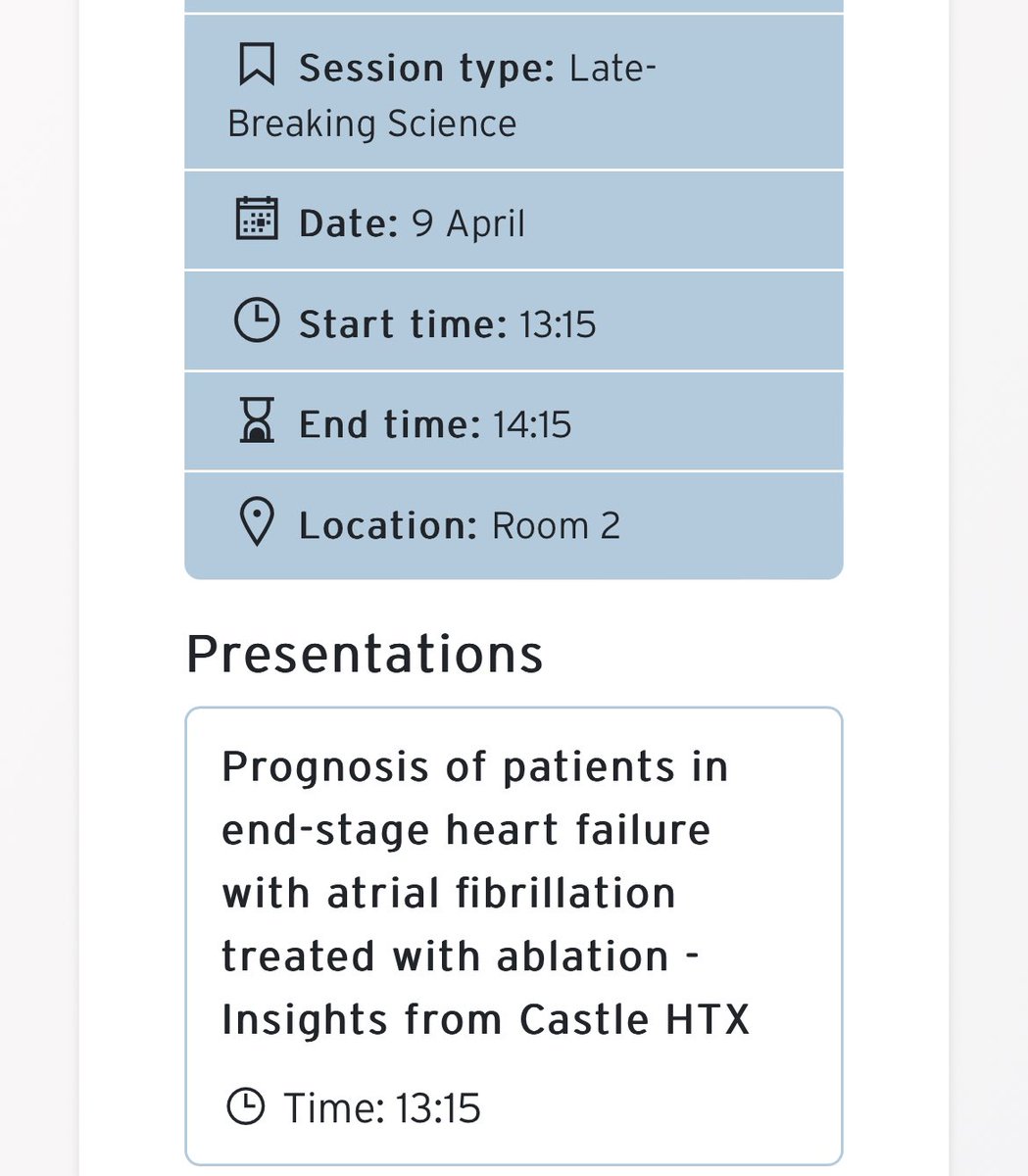 The CASTLE is back! Our abstract is part of the late braking science program #EHRA2024 Find out which patients benefit most from Ablation @escardio @NEJM @Phiso_de @nmarrouche @harry_crijns @EHRAPresident @AGEP_DGK @westernAFib @Leonard_Bergau @SamuelSossalla