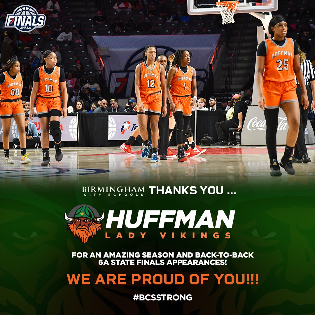 Congratulations to the <a href="/huffman_vikings/">Huffman Lady Vikings</a> for another amazing season with back-to-back appearances in the 6A #StateFinals. We are proud of you!!! #BCSstrong #Ball4ItAll