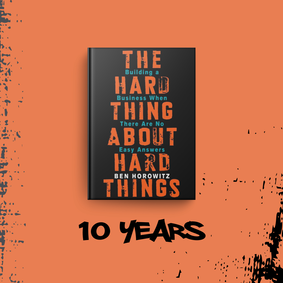 CELEBRATING 10 YEARS OF “THE HARD THING ABOUT HARD THINGS” BY @bhorowitz! “Hard Things” remains a go-to guide for entrepreneurs navigating startup life, with timeless wisdom that can only be learned on the battlefield of business. Some of our favorite quotes from the book: 1.…