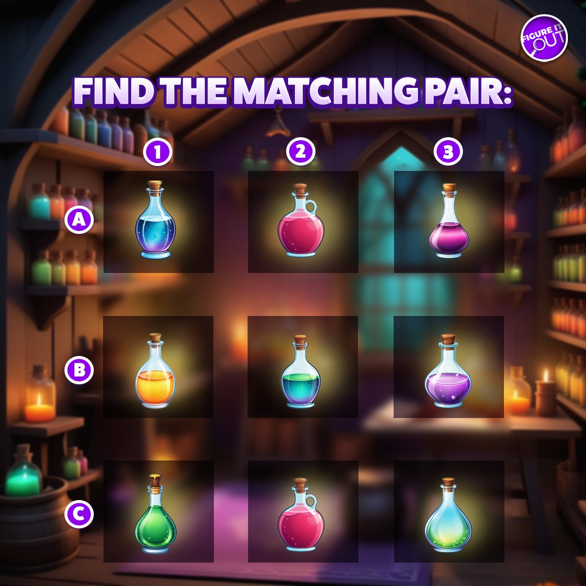 🔍🧪✨ Can you find the right match for the potions hidden in the mix? Embark on the search and pair the potions correctly for a chance to win magical rewards! 💰🔮💸⬇️ 👉🏼 bg.onelink.me/2pGm/TWbio?bc=… 🔍🧪