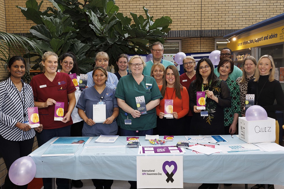 Thank you to our colleagues who manned a HPV (human papillomavirus) info stand today. We can prevent HPV and reduce the risk of HPV related cancers in three ways: Increased awareness, Vaccination & Cervical screening @AskAboutHPV