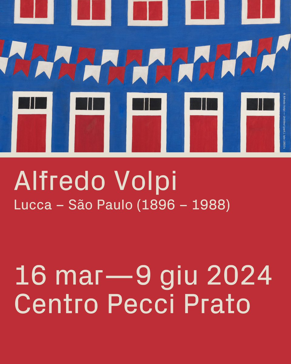 #OPENING “Alfredo Volpi. Lucca-São Paulo (1896-1988)” a cura di Cristiano Raimondi, al #CentroPecci dal 16 marzo al 9 giugno 2024. Opening: 15 marzo dalle 18 alle 21. Scopri di più su centropecci.it #AlfredoVolpi