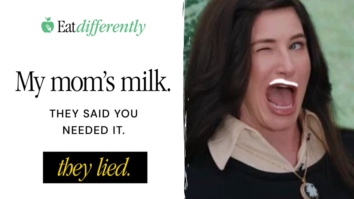 Dairy milk.

“They” said you needed it. “They” lied.

DairyIsScary #FactoryFarming #DairyCalves #AntiDairy #DitchDairy #EatDifferently #EatPlants #PlantBased #DairyIndustry #Dairy #HappyCows