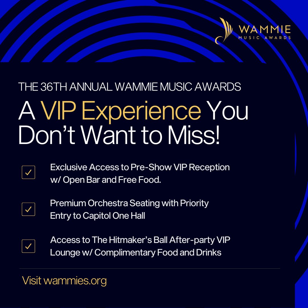 We’ve announced finalists, released tickets and revealed the hosts. This week we’ll be rolling out the performers and honorees that will make the night unforgettable! Join us for at The 36th Annual Wammie Music Awards! Get your tickets at wammies.org 🎶✨ #wammies