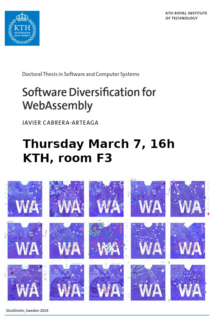 We invite you to attend Javier's PhD defense at KTH (March 7th 4pm Stockholm time), very promising topic! Video link: kth-se.zoom.us/j/64013906066